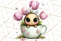 Spring Mini World Clipart, Cute Kawaii Garden Scenes PNG Product Image 5