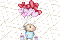 Valentine Animals Clipart Cute Cartoon Characters PNG Product Image 5