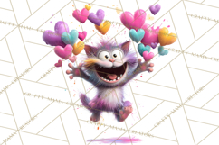 Kawaii Valentine Animals, Cute Heart Love Animals Png Product Image 2