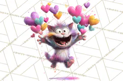 Kawaii Valentine Animals, Cute Heart Love Animals Png Product Image 2
