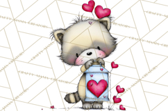 Valentine Animals Clipart Cute Cartoon Characters PNG Product Image 2