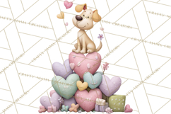 Valentine Dog Clipart PNG, Cute Valentine Dogs, Kids Product Image 2