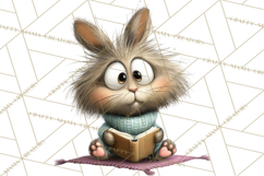 Bookish Bunnies PNG Clipart, Cozy Bunny Reading Product Image 2