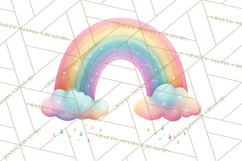 Rainbow Clipart, Pastel Rainbow Clip Art PNG, Spring Color Product Image 2