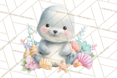 Ocean Baby Animals Clipart PNG, Cute Sea Animals Watercolor Product Image 2