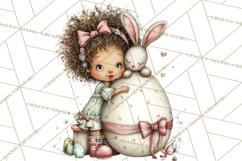 Easter Kids Clipart, Cute Easter Children, Bunny Ear Png Product Image 2