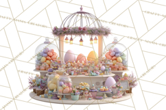 Easter Bunny PNG Clipart Spring Market Stall Eggs Basket Product Image 2