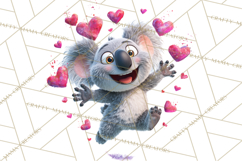Kawaii Valentine Animals, Cute Heart Love Animals Png Product Image 3