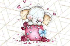 Valentine Animals Clipart Cute Cartoon Characters PNG Product Image 3