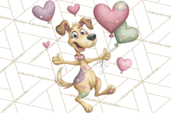 Valentine Dog Clipart PNG, Cute Valentine Dogs, Kids Product Image 3