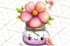 Spring Mini World Clipart, Cute Kawaii Garden Scenes PNG Product Image 3