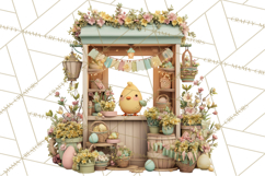 Easter Bunny PNG Clipart Spring Market Stall Eggs Basket Product Image 3
