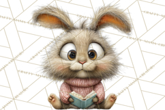Bookish Bunnies PNG Clipart, Cozy Bunny Reading Product Image 3