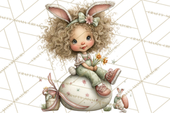Easter Kids Clipart, Cute Easter Children, Bunny Ear Png Product Image 4