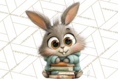 Bookish Bunnies PNG Clipart, Cozy Bunny Reading Product Image 4