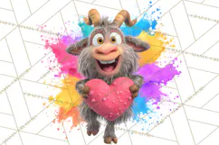 Kawaii Valentine Animals, Cute Heart Love Animals Png Product Image 4