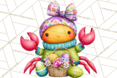 Easter Bunny Clipart, Spring Animals PNG, Colored Eggs Product Image 5