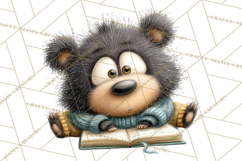 Bookish Bears PNG Clipart, Cozy Bear Reading, Cute Cartoon Product Image 5