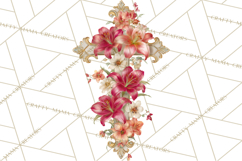 Easter Lily Cross Clipart, Pastel Bold Christian Crosses Png Product Image 5