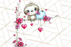 Valentine Animals Clipart Cute Cartoon Characters PNG Product Image 5