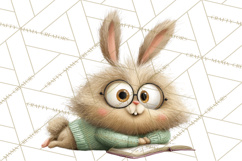 Bookish Bunnies PNG Clipart, Cozy Bunny Reading Product Image 5