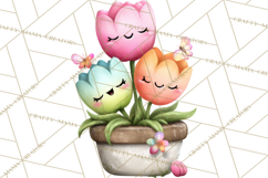 Spring Mini World Clipart, Cute Kawaii Garden Scenes PNG Product Image 5