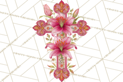 Easter Lily Cross Clipart, Pastel Bold Christian Crosses Png Product Image 2