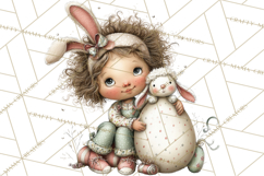 Easter Kids Clipart, Cute Easter Children, Bunny Ear Png Product Image 2