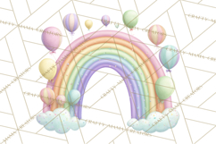 Rainbow Clipart, Pastel Rainbow Clip Art PNG, Spring Color Product Image 2