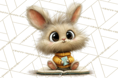 Bookish Bunnies PNG Clipart, Cozy Bunny Reading Product Image 3
