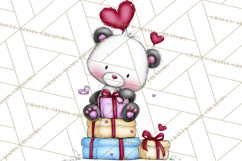 Valentine Animals Clipart Cute Cartoon Characters PNG Product Image 3