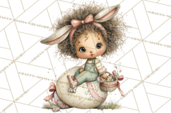 Easter Kids Clipart, Cute Easter Children, Bunny Ear Png Product Image 3