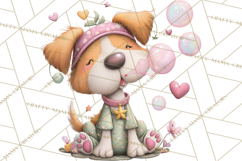 Valentine Dog Clipart PNG, Cute Valentine Dogs, Kids Product Image 3