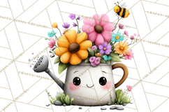 Spring Mini World Clipart, Cute Kawaii Garden Scenes PNG Product Image 3