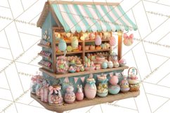 Easter Bunny PNG Clipart Spring Market Stall Eggs Basket Product Image 3