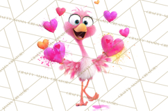 Kawaii Valentine Animals, Cute Heart Love Animals Png Product Image 3