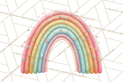 Rainbow Clipart, Pastel Rainbow Clip Art PNG, Spring Color Product Image 3
