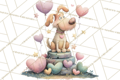 Valentine Dog Clipart PNG, Cute Valentine Dogs, Kids Product Image 4