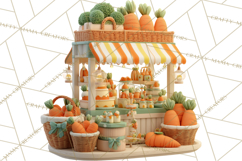 Easter Bunny PNG Clipart Spring Market Stall Eggs Basket Product Image 4