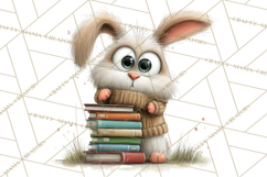 Bookish Bunnies PNG Clipart, Cozy Bunny Reading Product Image 4