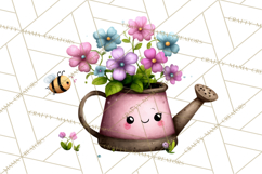 Spring Mini World Clipart, Cute Kawaii Garden Scenes PNG Product Image 4