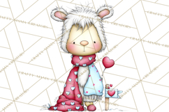 Valentine Animals Clipart Cute Cartoon Characters PNG Product Image 4