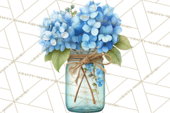 Spring Mason Jar Flowers Clipart, Floral Mason Jars PNG Product Image 5