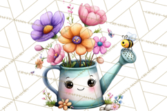 Spring Mini World Clipart, Cute Kawaii Garden Scenes PNG Product Image 5