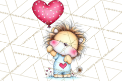 Valentine Animals Clipart Cute Cartoon Characters PNG Product Image 5