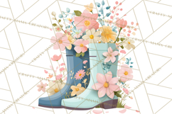 Spring Garden Tools and Floral Gardening Clipart PNG Product Image 2