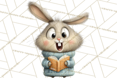 Bookish Bunnies PNG Clipart, Cozy Bunny Reading Product Image 2