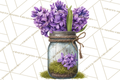 Spring Mason Jar Flowers Clipart, Floral Mason Jars PNG Product Image 2