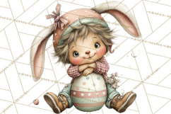 Easter Kids Clipart, Cute Easter Children, Bunny Ear Png Product Image 2