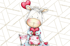 Valentine Animals Clipart Cute Cartoon Characters PNG Product Image 2